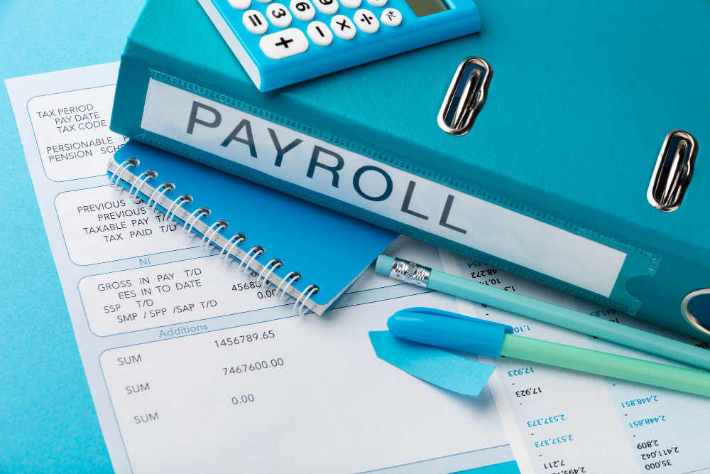 high-angle-payroll-concept