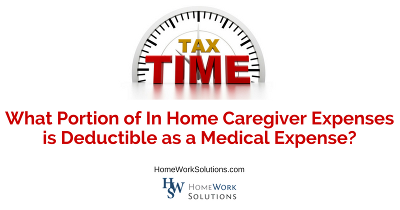 What Portion of In Home Caregiver Expenses is Deductible as a Medical Expense